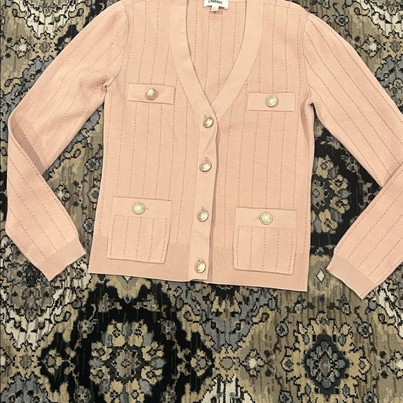L'AGENCE tan Button-Up Cardigan - Picture 5 of 7